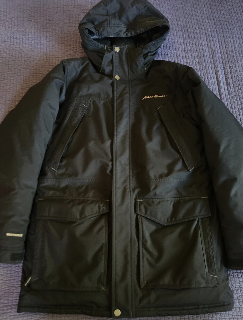 Eddie Bauer Superior Down Hooded Parka Jacket - Men’s Medium - Black